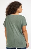 Tee-shirt uni col rond avec tresse