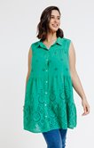 Chemise sans manches avec broderies