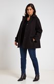 Manteau uni à capuche