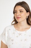 Tee-shirt uni avec étoiles de mer