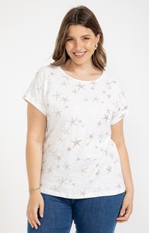 Tee-shirt uni avec détails dorés