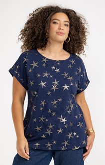 Tee-shirt uni avec détails dorés