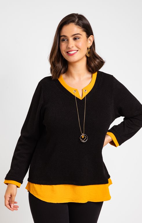Pull 2-en-1 avec oeillet