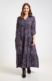 Robe longue imprimée multicolore