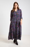 Robe longue imprimée multicolore