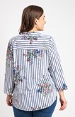 Chemise rayée fleurie