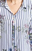 Chemise rayée fleurie