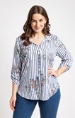 Chemise rayée fleurie