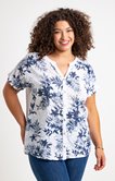 Chemise brodée imprimé fleurs