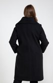 Manteau long uni fermerture croisée 