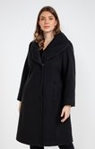 Manteau long uni fermerture croisée 