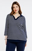 Tee-shirt forme poncho rayé