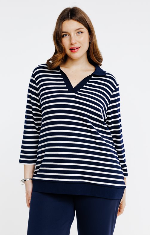Tee-shirt forme poncho rayé
