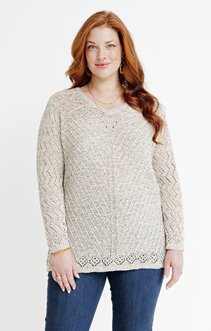 Pull fil fantaisie multico en crochet