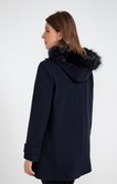 MANTEAU MI LONG DROIT A CAPUCHE 