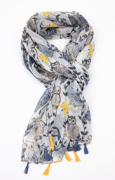 Foulard imprimé hiboux