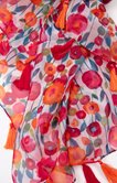 Foulard imprimé fleurs à pompon