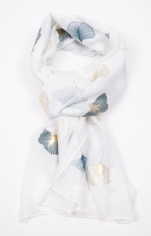 Foulard à imprimé ginkgo