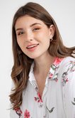 Chemise à imprimé floral manches 3/4