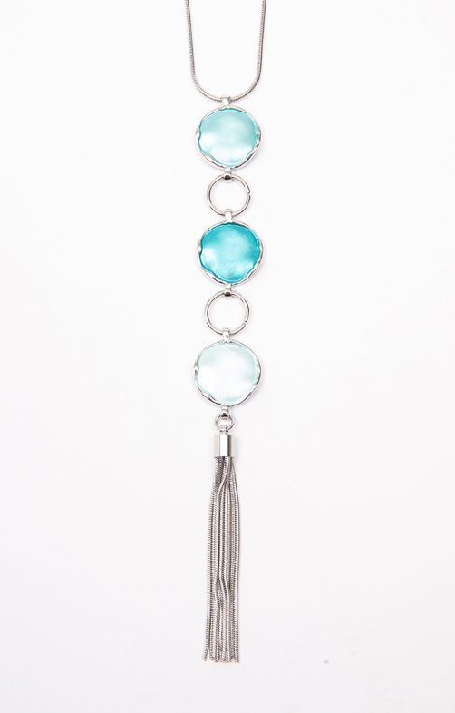 Sautoir silver 3 pièces turquoise