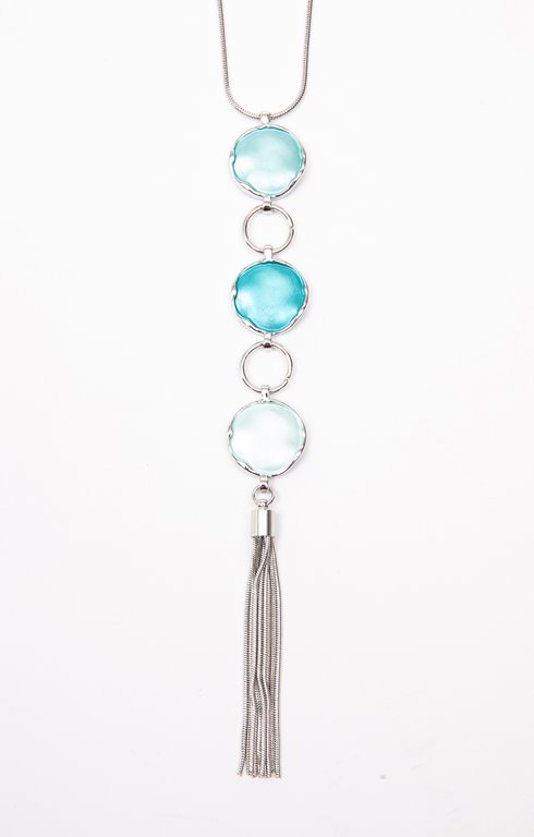 Sautoir silver 3 pièces turquoise