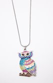 Sautoir hibou multicolore