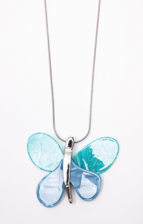 Sautoir papillon turquoise