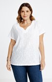 Tee-shirt uni broderie anglaise