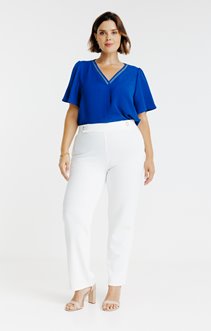 Pantalon droit ceinture avec boutons