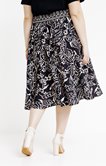Jupe évasée à imprimé végétal