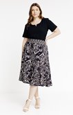 Jupe évasée à imprimé végétal