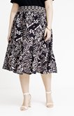 Jupe évasée à imprimé végétal