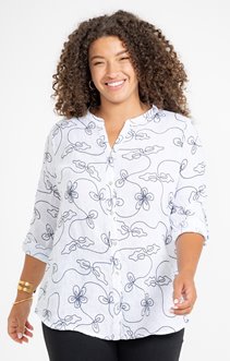 Chemise en lin imprimée