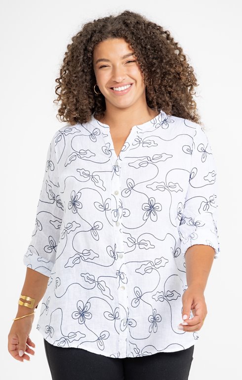Chemise en lin imprimée