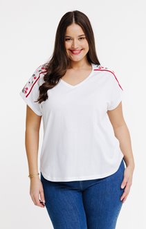 Tee-shirt avec broderies cerises