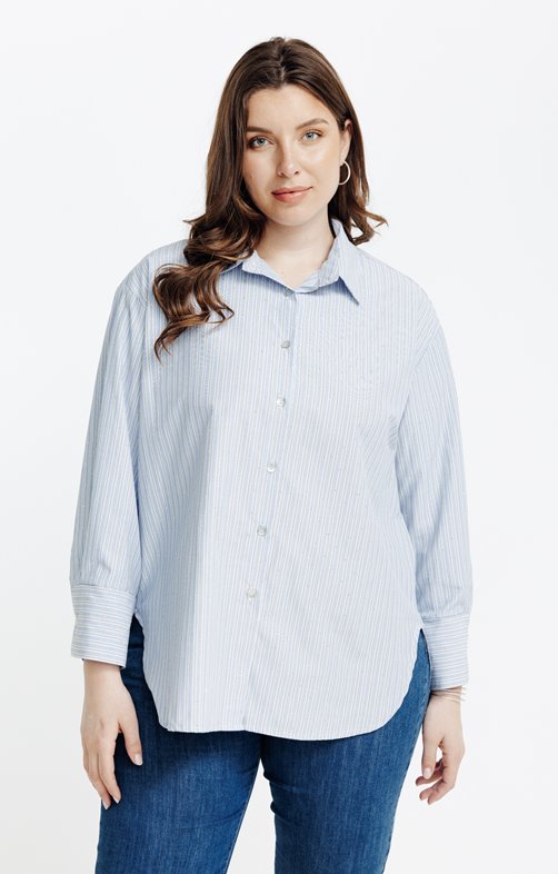 Chemise à rayures avec strass