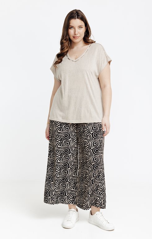 Pantalon large imprimé