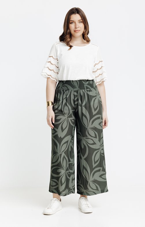 Pantalon large fluide imprimé