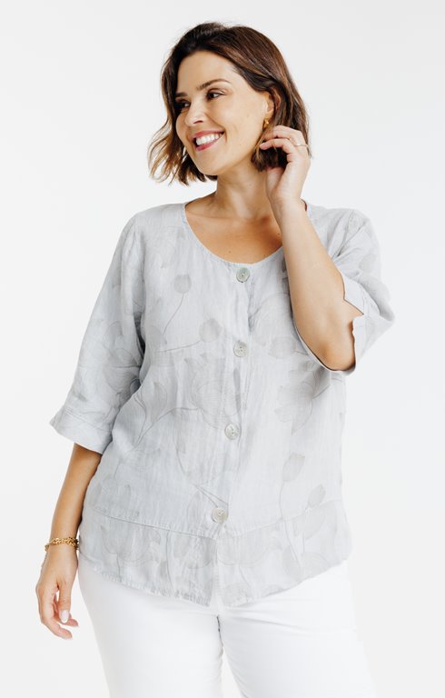 Chemise en lin imprimée