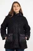 Manteau bi-matière avec capuche
