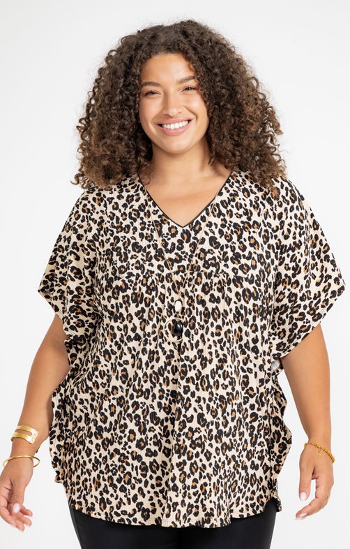 Poncho imprimé leopard