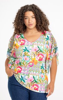 Tee-shirt forme poncho imprimé