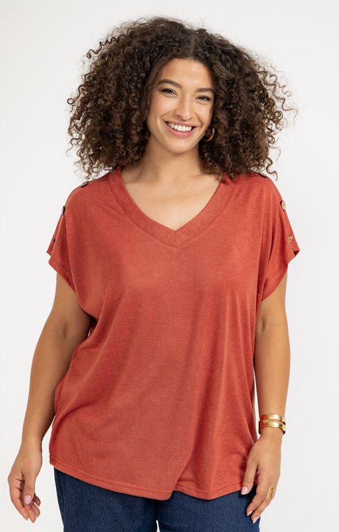 Tee-shirt uni avec boutons