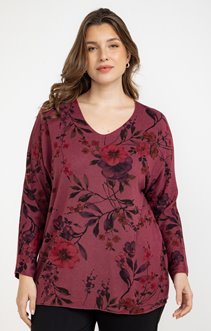 Tee-shirt maille chaude imprimé fleurs