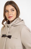 Manteau uni à capuche