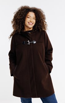 Manteau uni à capuche
