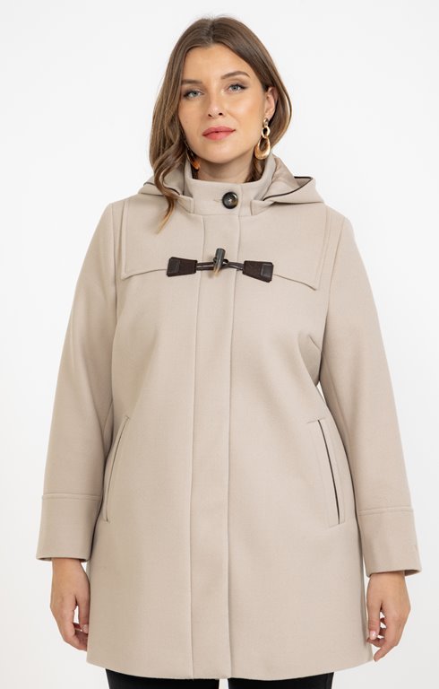 Manteau uni à capuche