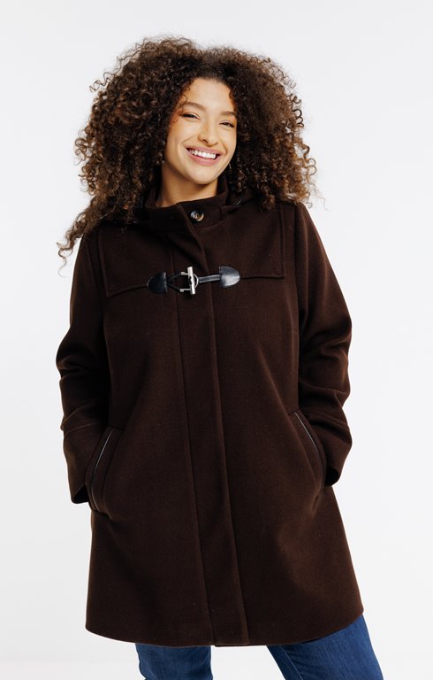 Manteau uni à capuche