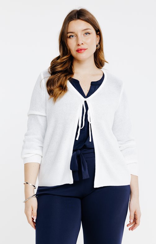 Cardigan avec nouette au col