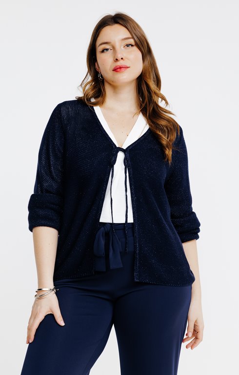 Cardigan avec nouette au col